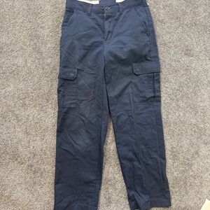Red Kap Mens PT88NV2 Cargo Work Pants Navy Blue 30x32 Straight Leg Utility